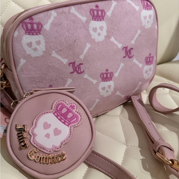 Juicy Couture Pink Skull and Crown Crossbody Set - Picture 2 of 5